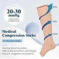thumbnail image 2 of MARTINE MALL 2 Pairs Open Toe Medical Compression Stockings, 20-30 mmhg Knee High Graduated Compression Socks for Women Men(Beige,2XL), 2 of 7