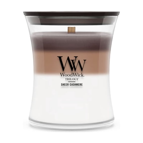 WoodWick Trilogy Sheer Cashmere Medium Hourglass Candle
