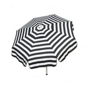 6ft Italian Market Tilt Umbrella Home Sun Patio Black Stripe - Beach Pole