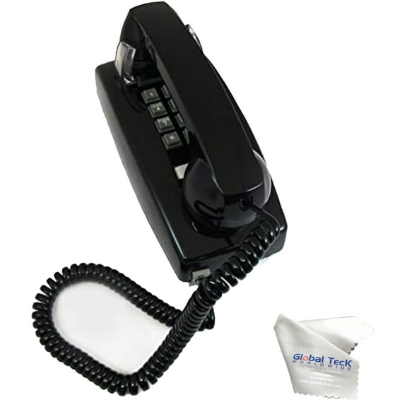 Cortelco ITT-2554-V-BK Traditional Mini Wall Mountable Black Corded Telephone