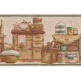 thumbnail image 1 of Coffrets de Cuisine Pots de Pain Fruits Beige Papier Peint Bord Design Rétro, Rouleau 15' x 7'', 1 of 3