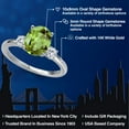 thumbnail image 2 of Gem Stone King 14K White Gold Green Peridot and Moissanite Engagement Ring for Women | 3.00 Cttw | Oval 10X8MM | Gemstone August Birthstone | Size 8, 2 of 6