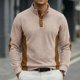 thumbnail image 2 of Tops de Verano de Manga Larga para Hombres Cuello de Pie Color Bloque Botón Abajo Camisa, Tops de Manga Larga Patchwork Blusa Casual con Ajuste Relajado, Chaqueta de Moda Ligera, 2 of 8