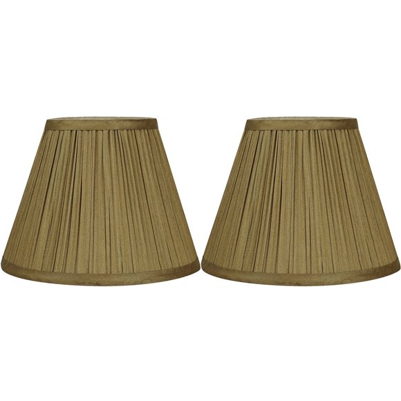 Pantalla de lámpara Urbanest 23 × 25 × 18 cm Dorado Seda Sintética (2 unidades)