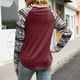 thumbnail image 5 of Camiseta de camuflaje con estampado de gofres para mujer, Top informal holgado con cuello redondo Pompotops  FGAJ8319, 5 of 5