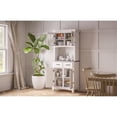 thumbnail image 2 of Pemberly Row Steel Top Buffet Server and 2-Door Panel Hutch in White, 2 of 6