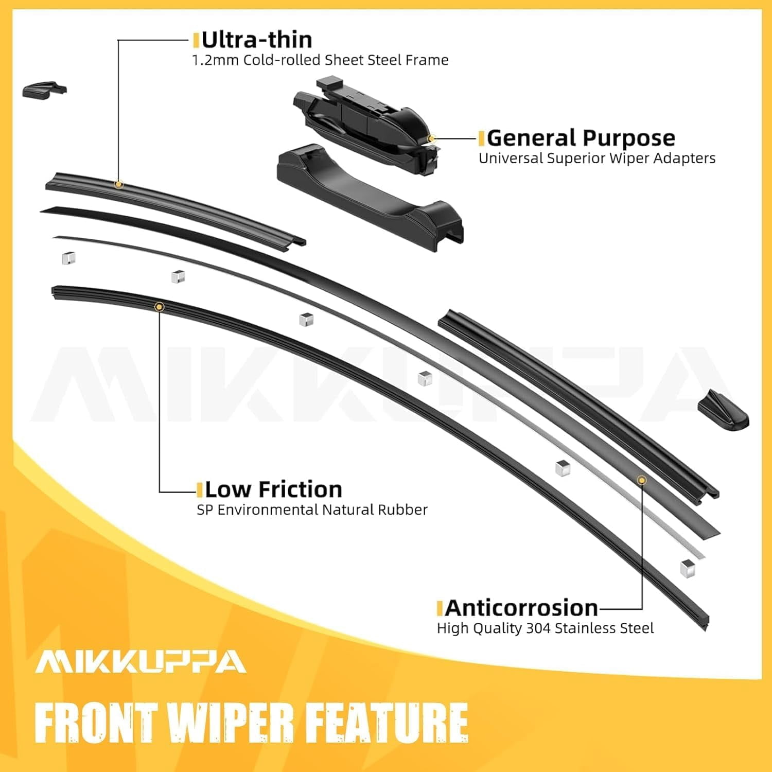 MIKKUPPA 28"+28"+11" Windshield Wiper Blades Replacement for 2013-2019 Ford Escape, Front & Rear Durable Stable Quiet All Season Wiper Blades Set (Pack of 3)