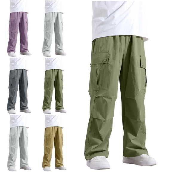 NAISIBABY Boys Cargo Pants 14-16- Straight Leg Fashion Elastic Waist Outdoor Kids Utility Joggers Green