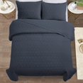 thumbnail image 5 of Mocaletto Luxury 3 Piece King Size Quilts, Elegant&Reversible Quilt Set Navy Blue Bedding Set with Pillow Shams, Soft Lightweight Microfiber Bedspread, King Size Bedding Coverlet, 5 of 7