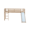 thumbnail image 5 of Tcbosik Twin Size Loft Bed, Wood Bed Frame with Slide, Ladder and Guardrail for Bedroom, No Box Spring Needed, Natural, 5 of 11