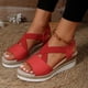 thumbnail image 4 of Sandalias cómodas con tacón de cuña cómodas y elegantes sandalias de plataforma para fiestas y vacaciones, 4 of 6