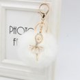 thumbnail image 4 of Llavero con colgante Pompom Furry: 3 uds., bolso de mano de bailarina de ballet, llavero para coche, 4 of 8