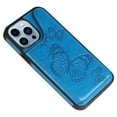 thumbnail image 5 of iPhone 13 Pro Max Case,Dteck Butterfly Pattern Magnetic Leather Card Holder Wallet Case Shockproof Rubber Hybrid Kickstand Cover for iPhone 13 Pro Max,Blue, 5 of 5