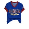 thumbnail image 3 of Outfmvch 4th of July Shirts 250 Anniversary Usa Shirt Vintage Country Music Tee American Flag Tee Tops V Neck Tee T Shirts Graphic T Shirts Short Sleeve Tops Usa Shirt Usa Shirts for Women Blue S, 3 of 7