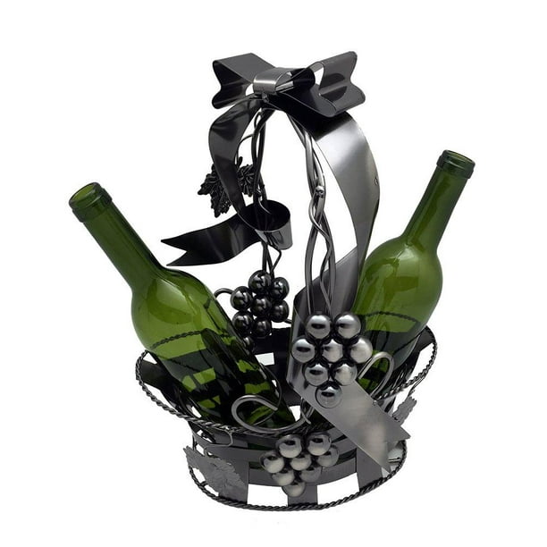 D Wine Bottle Holder Basket Holding 2 Bottles Bar Counter Decoration Walmart Com Walmart Com