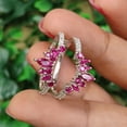 thumbnail image 5 of 0.52Ct. Marqusie and Round Cut Ruby and Diamond Wedding Ring Enhancer in 925 Sterling Silver, 5 of 7