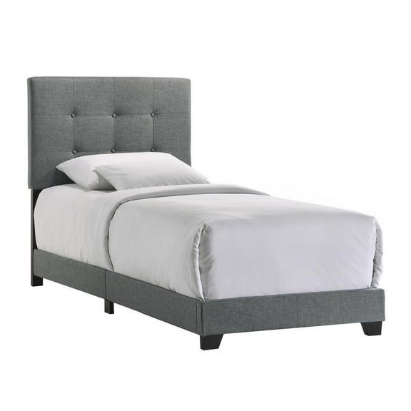 Intercon Furniture Addyson Modern Fabric Twin Upholstered Bed in Gunmetal Gray