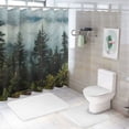 thumbnail image 7 of Orinice Trees Clouds Bench Bathroom Decor Set with Hooks, Colorful Luxurious Graphic Print Polyester Fabric Shower Curtain Set, Waterproof Bathroom Curtain for Home Decor 69x72, 7 of 7