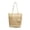 Beige, variant on Women Handwoven Straw Bag Large Capacity Color Block Beach Tote with Zipper Summer Vacation Bag for Summer Vacation Shopping Travel (Beige)