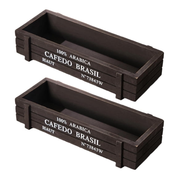 Macetero de madera multifuncional rectangular, contenedor de plantas para decoración del hogar, caja de madera para decoración de interiores de estilo Negro