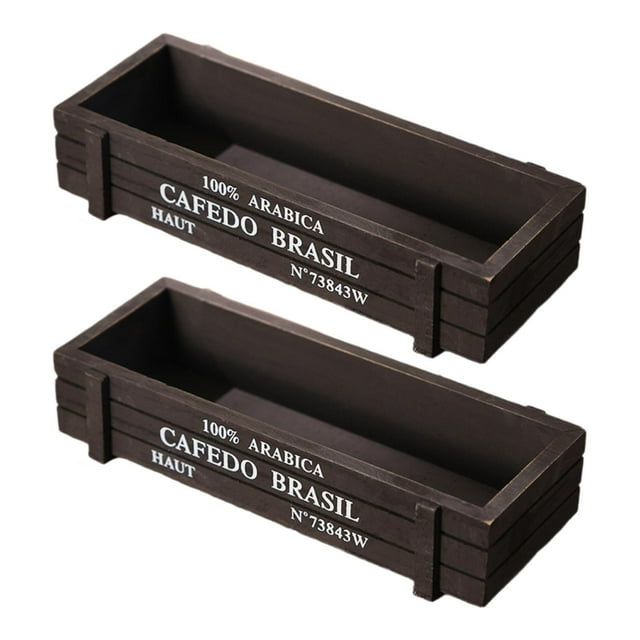 koolsoo Wood Planter Box Rectangle Succulent Container for Farmhouse Balcony Wedding Black