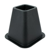 Simplify 6 inch Durable Plastic Bed Risers 4 Pack in Black, 2.75 lb