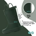 thumbnail image 5 of Kushyshoo Kids Rubber Rain Boots Dark Green Matte Boots with Handles 1M, 5 of 7