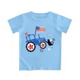thumbnail image 4 of Tfken Boys Kids 4Th Of July T-Shirts Shirts For Summer 250Th Anniversary America Independence Day Cartoon Print Tops Patriotic Short Sleeve Toddler Fashion T Shirts Size 4-5 Years Blue, 4 of 4