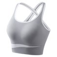 thumbnail image 5 of Everyday Bras for Women Sports Bra Top Teen Sports Bra Womens Fitness Clothes Female Workout Clothes Solid Sports Bra Women's Athletic Tops Womens Sports Bra Tops Long Lined Sports Bra Grey L, 5 of 5