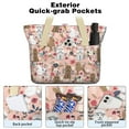 thumbnail image 2 of Tote Bag for Women - Poodle and Flowers Floral Shoulder Bag - Large Utility Work Duffle Bag with Zipper Handbag for Travel, Work, Sprots, 2 of 5