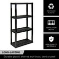 thumbnail image 6 of Oskar Plastic Storage Shelves Garage Shelving Unit 4-Tier 57"H x 30"W x 14"D Black 400 lb Capacity, 6 of 8