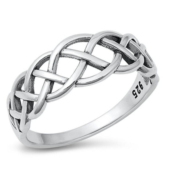 Celtic Braided Knot Love Ring .925 Sterling Silver Band Jewelry Female Male Unisex Size 5