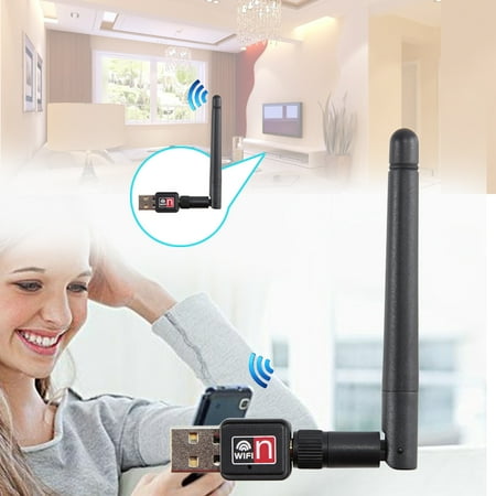 150m Wireless Adapter - Mini USB 150M 150Mbps Wireless LAN Adapter 802.11b/n/g WiFi w/ 2dBi Antenna