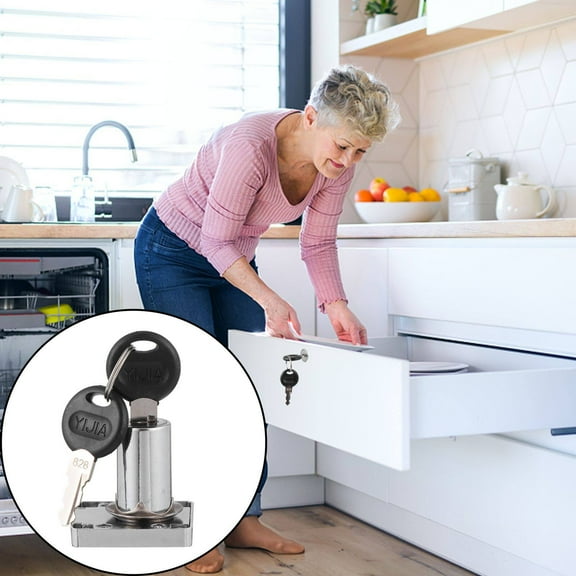 KALLORY 1 Set Drawer Locks Cabinet Drawer Lock Zinc Alloy for Boxes