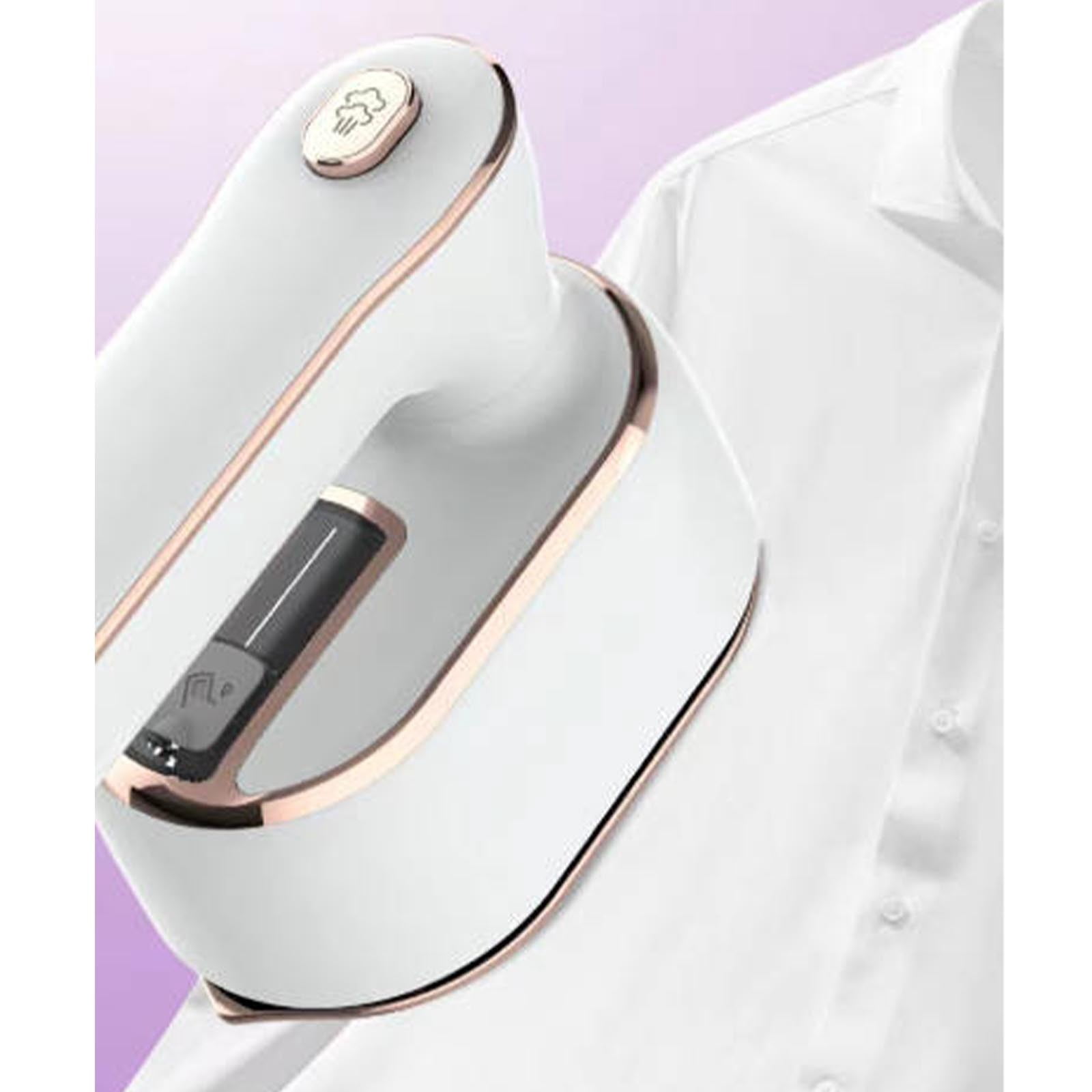 Handheld Steam Iron 2-in-1 Stainless Steel for Travel & Home Use - 1000W Fast Heating, Safe for All Fabrics, Ideal for Wrinkle Removal White