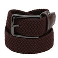 thumbnail image 5 of Falari Black Buckle Men Canvas Elastic Fabric Woven Stretch Braided Belt Dark Brown S, 5 of 5