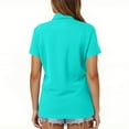 thumbnail image 4 of CCRFTGI Womens Golf Shirt Short Sleeve Quick Dry Basic Polo Shirts Collared Comfort Soft T-Shirt Turquoise M, 4 of 5