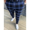 thumbnail image 2 of TRKIYQC Pantalones de vestir para hombre a cuadros, ajustados, ajustados, elásticos, de corte regular, pantalones casuales de negocios TRKIYQC moda, 2 of 9