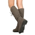 thumbnail image 3 of Mark Maddux FD58 Women Leatherette Knee High Lace Up Combat Boot, 3 of 3