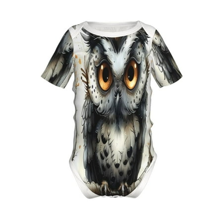 

Yiaed Whimsical Owl On Branch Print Infant Climbing Short Sleeve Onesie One-Piece Baby Bodysuit Clothes 0-12 Months -12 Months