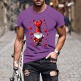 thumbnail image 2 of Jinhomg Valentine's Day Tee Shirts for Men Funny Gnome Love Heart Print Holiday Tops Big and Tall Comfy Short Sleeve Crew Neck Gym T-Shirts Hot Pink XL, 2 of 6