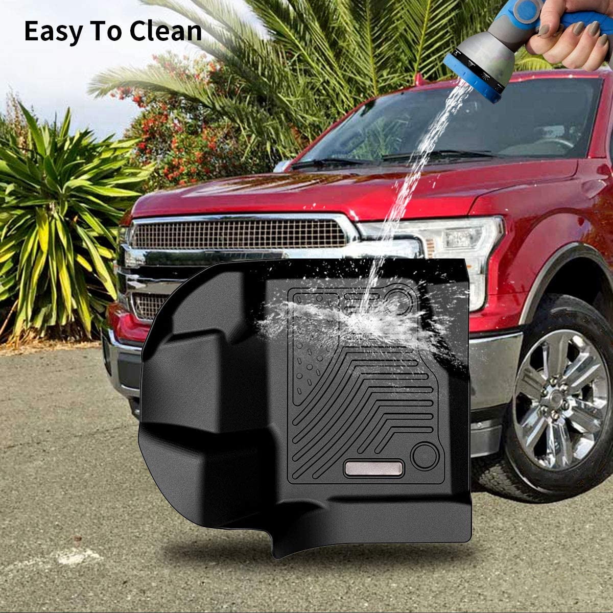 RVNI Floor Mats Liners TPE for 2015-2023 2024 Ford F150 F-150 Super Crew Cab F&R TPE