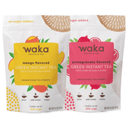 Waka  Unsweetened Instant Tea Powder 2-Bag Combo  100% Tea Leaves  Mango Flavored, Pomegranate Flavored, 4.5 oz Per Bag