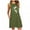 Army Green, variant on Ichuanyi Woman Dress Fashion Womens O-Neck Pocket Printing Sleeveless Casual Nightdress Dresses