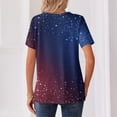 thumbnail image 4 of Women's 250th Anniversary USA Shirt V-Neck Button Patriotic Star Print Short Sleeve T-Shirts Independence Day Top, 4 of 4