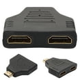 thumbnail image 2 of Dezsed Adapter HDMI Male To Dual HDMI Female 1 to 2 Way Splitter Adapter For HD TV Black, 2 of 8