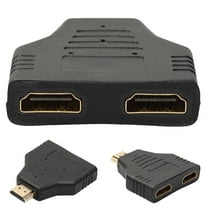 HDMI Splitter - 1 Male to 2 Female Splitter, Cable Adapters, Gold-Plated Connectors, Suitable for HDTV, PS3, Player, Double Monitor Home Theaters Setup