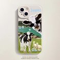 thumbnail image 3 of Korean Cute Collage Sunglasses Cow Phone Case For iPhone 15 14 13 12 Pro Max 11 Lovely Cool Silicone Shockproof Soft Back Cover, 3 of 5