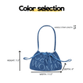 thumbnail image 5 of Gentlewoman® Women Denim Dumpling Bag, Shoulder Bags, Seoul Indigo, Dark Blue, 5 of 7