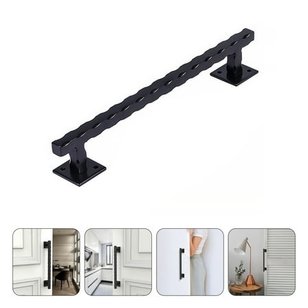 WHAMVOX  Carbon Steel Handle Replacement Sliding Door Handles Barn Black